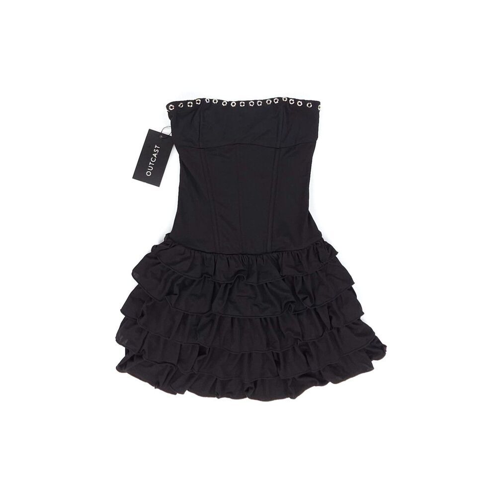 NWT Outcast Pippa Mini Dress Black E-Girl 90s Y2k Baddie Coquette Grunge Rave XS